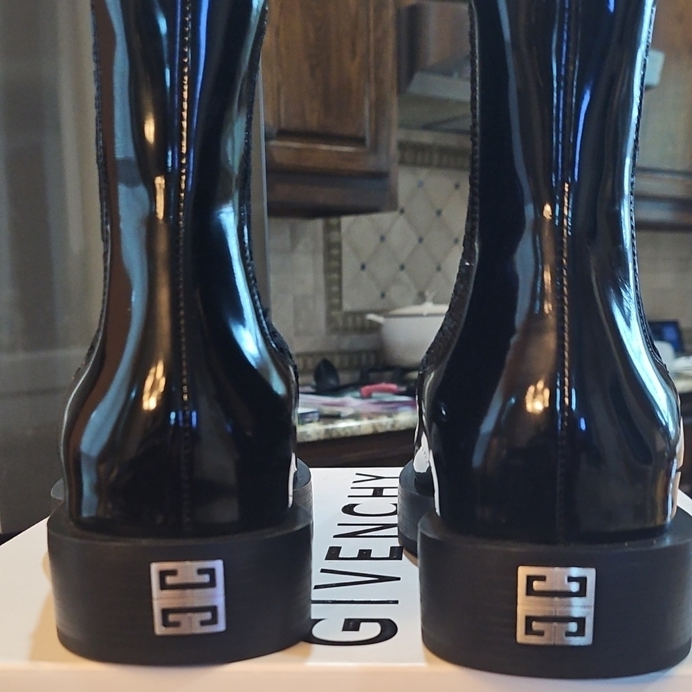 Givenchy  Chelsea BlackCombat Ankle Boots with Logo Detail - Picture 3 of 10
